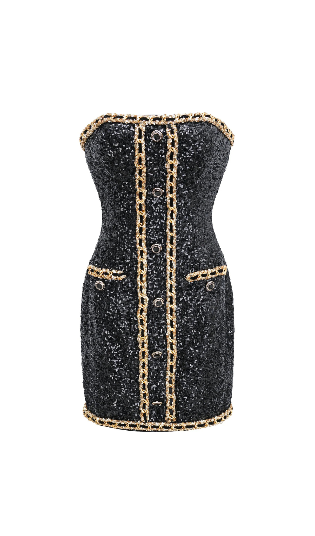 Fashionslee Women Alla Sequin Chain Mini Dress