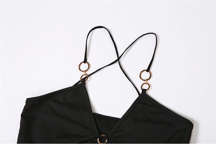 Fashionslee Women Cutout Chain Maxi Dress In Black