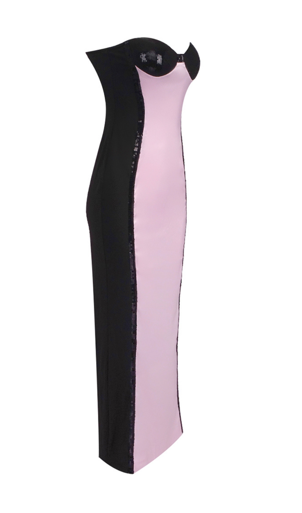 0d1c142affc56cd41424628e29af5b34.jpg Fashionslee Women Baylee Strapless Sequin Bustier Maxi Dress