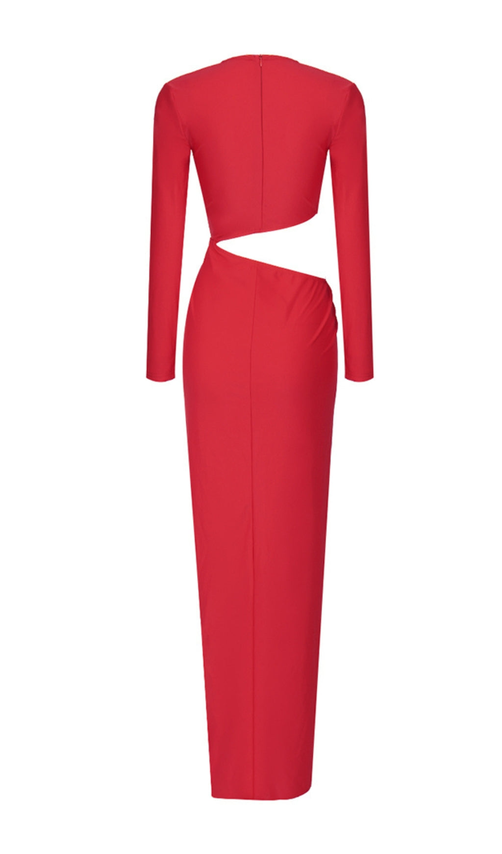 0d22a1109b571b4f448ab6315b2df906.jpeg Fashionslee Women Red V-Neck Long-Sleeve Split Dress