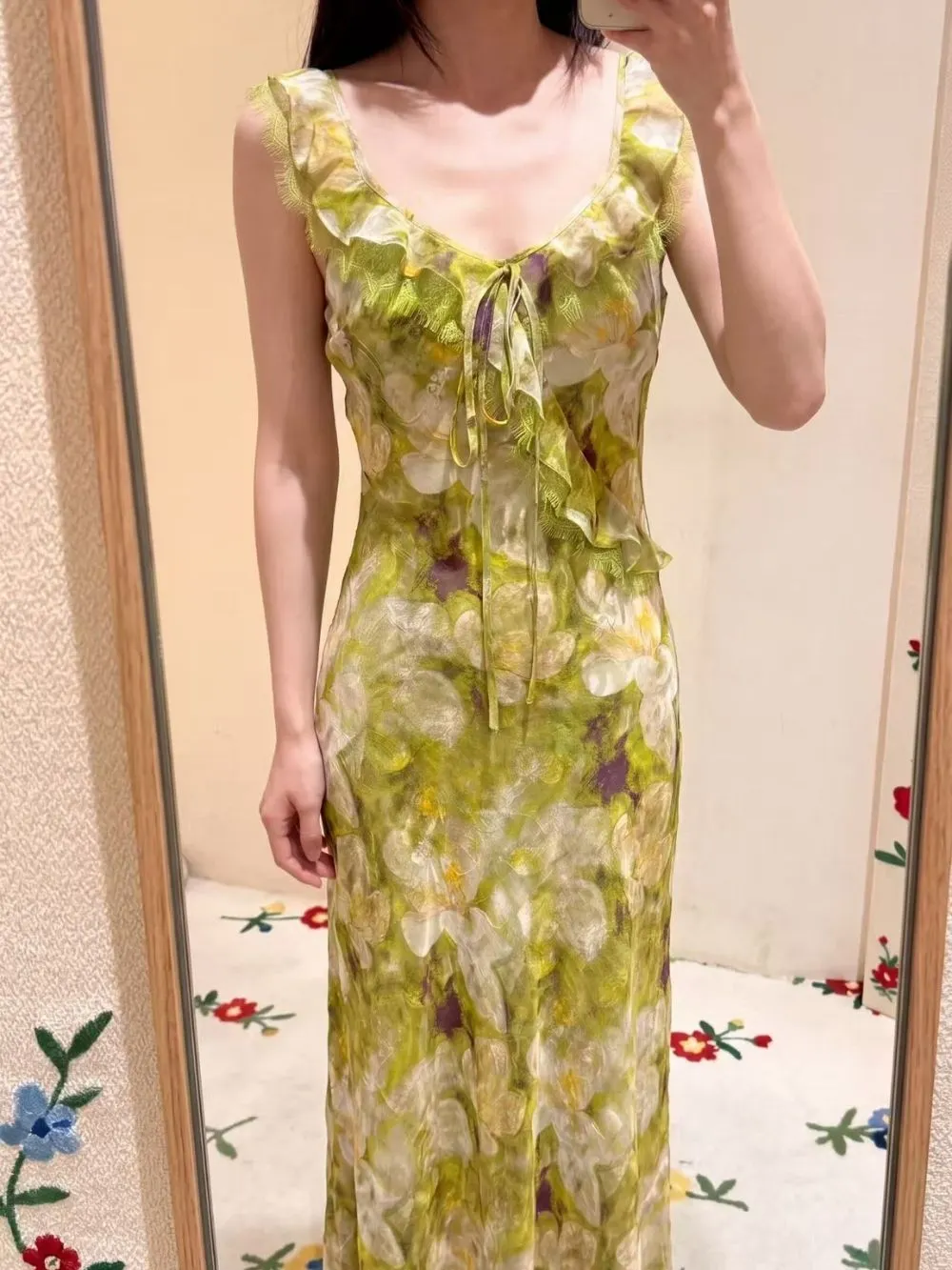 TRENDING FLORAL LINEN MIDI DRESS - OWNCI TRENDING FLORAL LINEN MIDI DRESS - OWNCI