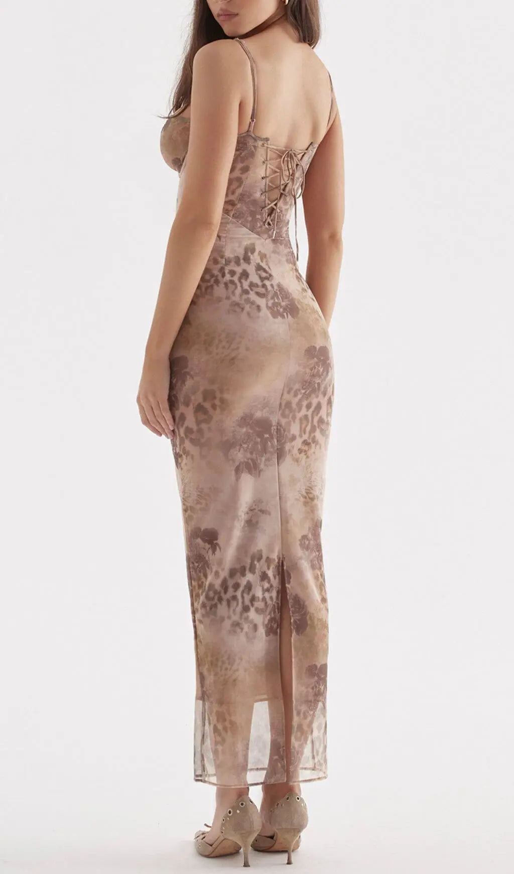 Fashionslee Women Cream Floral Print Maxi Dress