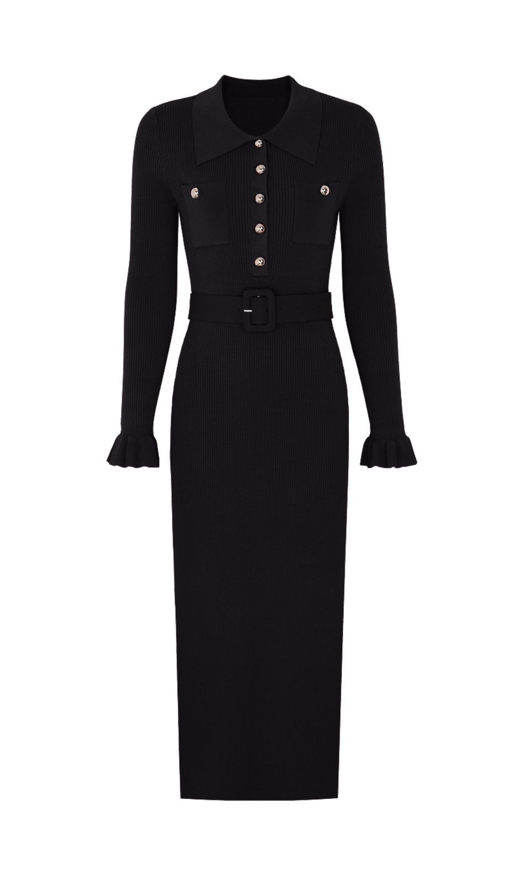 Fashionslee Women Jacek Long Sleeve Knit Midi Dress