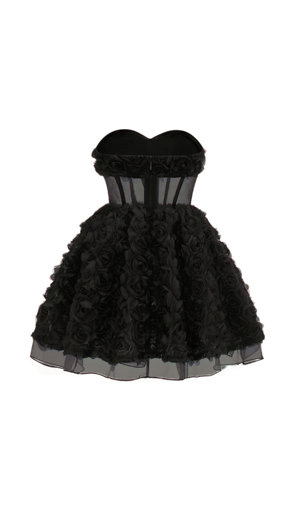 0d6a1780a8a13f27916d52ec5091bb8a.jpg Fashionslee Women Eustacia Black Strapless Flower Corset Mini Dress