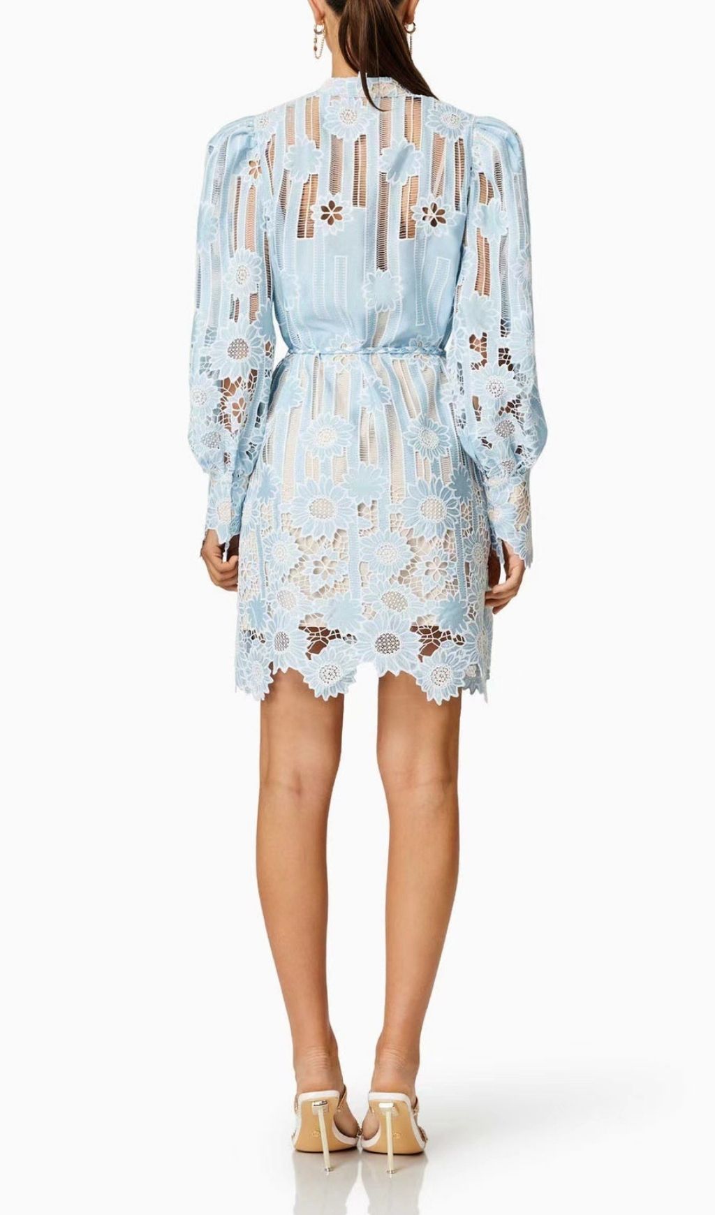 Fashionslee Women Deliz Long Sleeve Flower Mini Dress