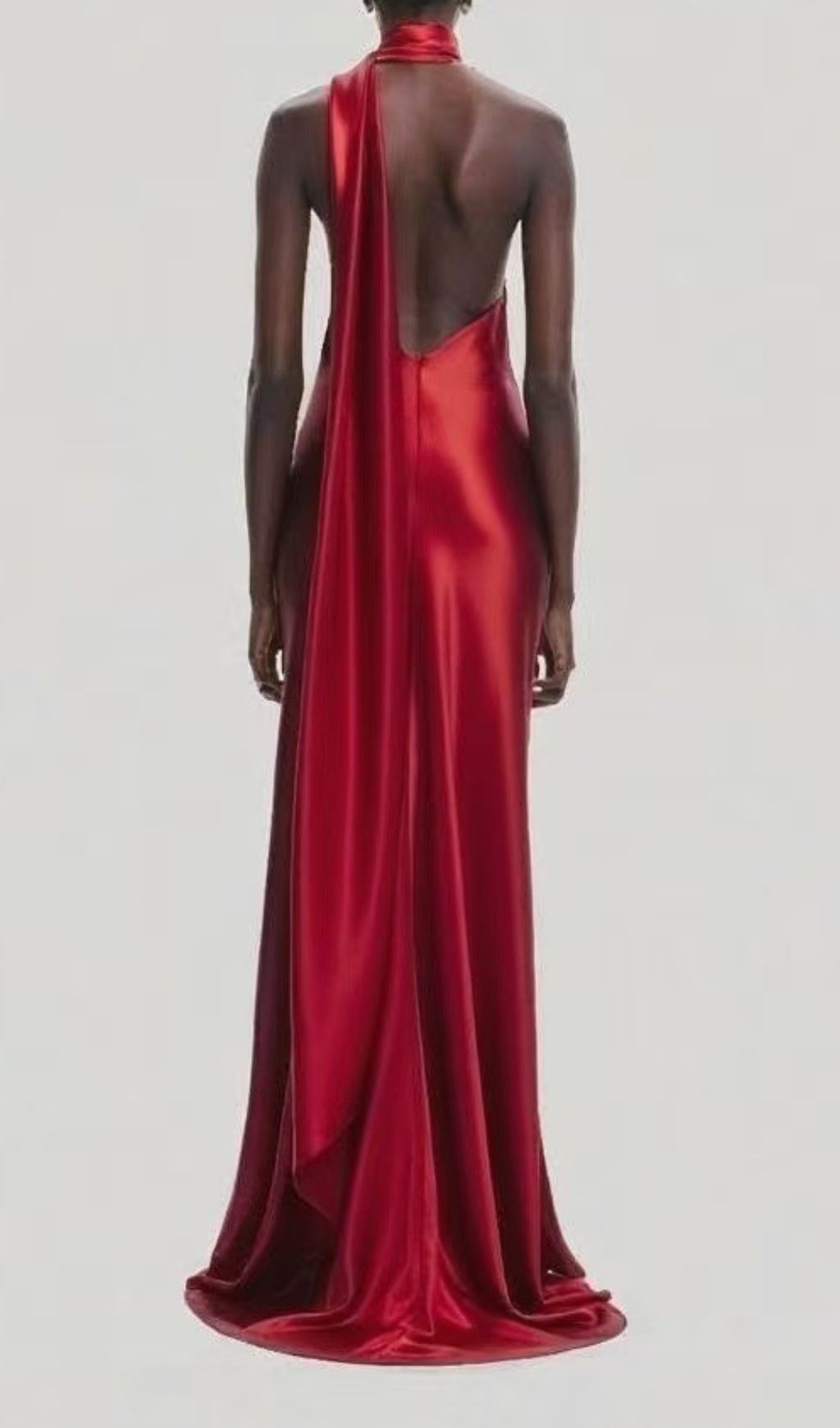 Fashionslee Women Carmelo Red Flower Halter Maxi Dress