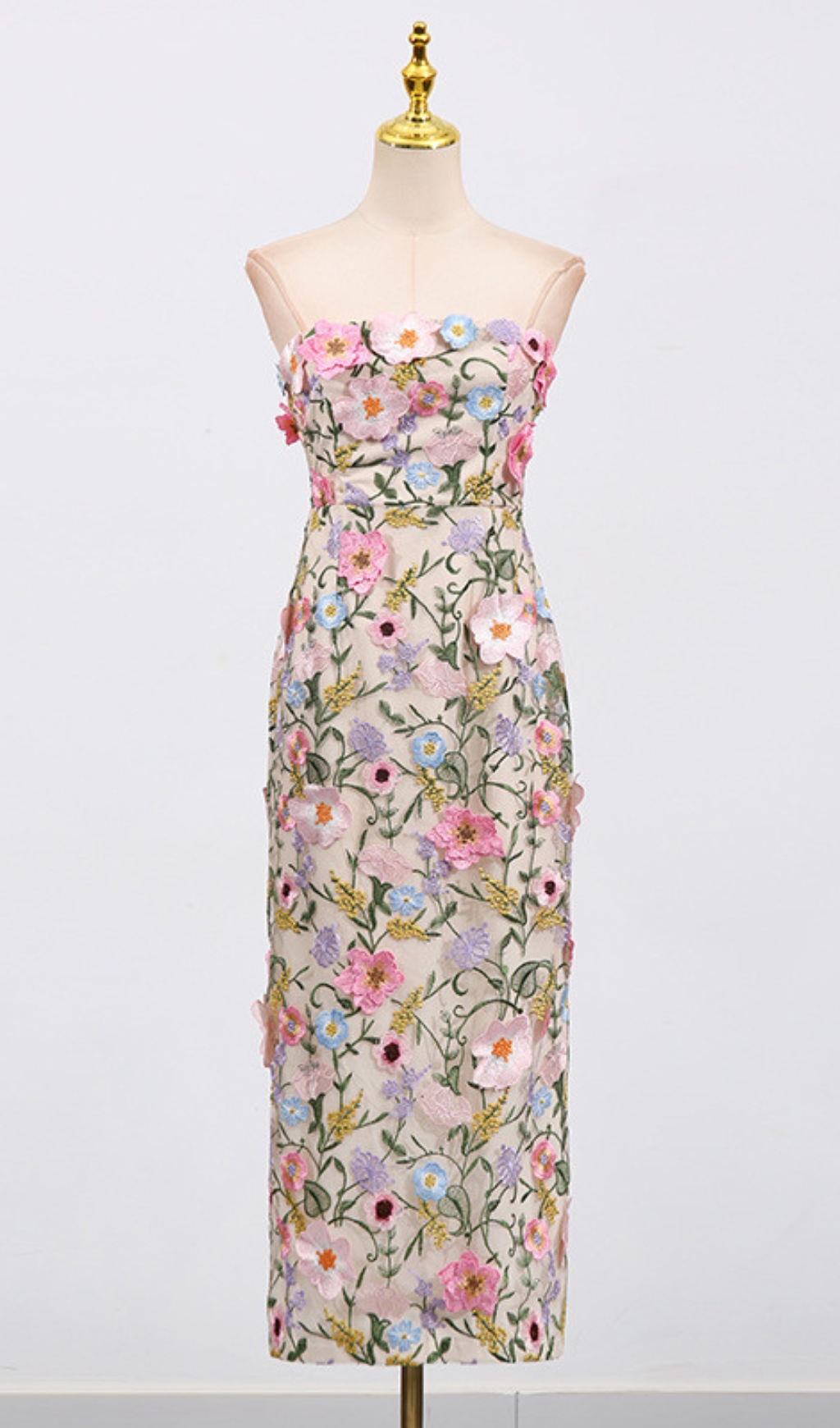 0dbd8e34c7b8ea89ee6f1e455bcbcba5.jpg Fashionslee Women Eiichi Strapless Flower Midi Dress