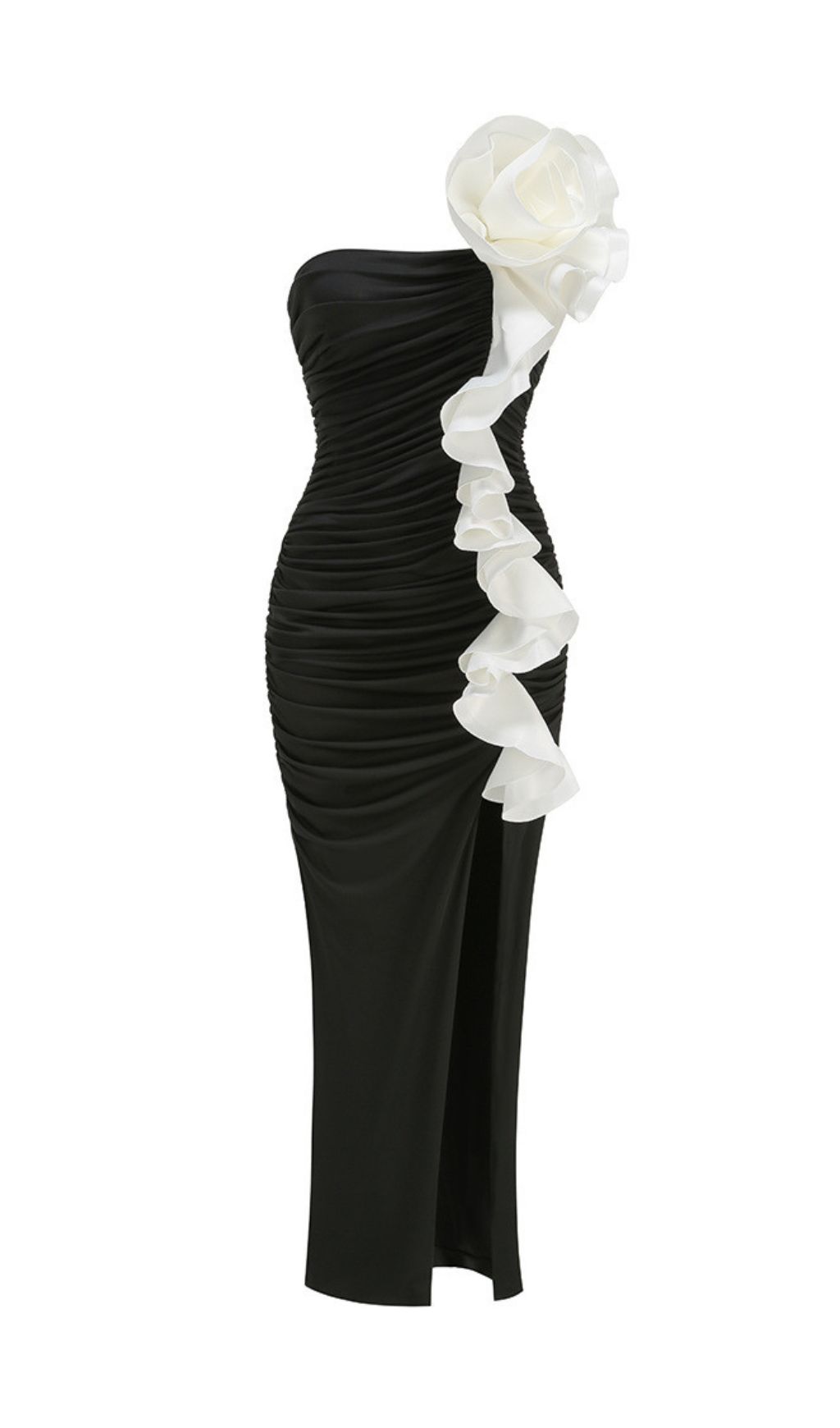 BLACK STRAPLESS FLORAL MAXI DRESS VIRAL - OWNCI BLACK STRAPLESS FLORAL MAXI DRESS VIRAL - OWNCI