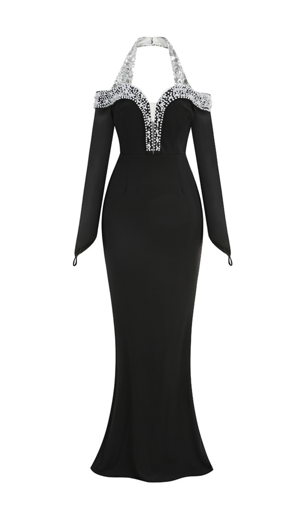 0e463189c08a56fe396fd92e5dfcf467.jpg Fashionslee Women Damir Black Pearl Long Sleeve Maxi Dress