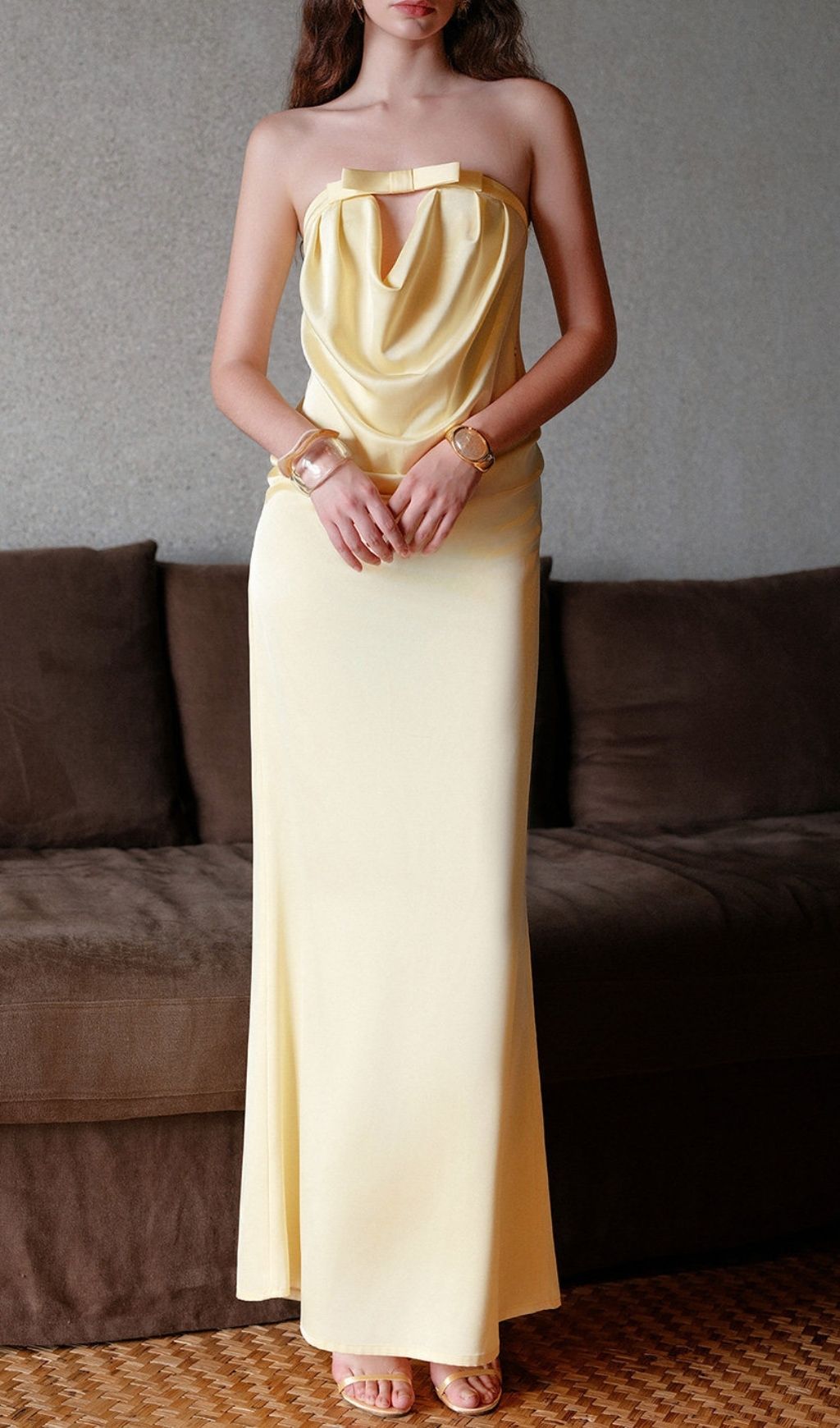 TRENDING YELLOW STRAPLESS AESTHETIC MAXI - OWNCI TRENDING YELLOW STRAPLESS AESTHETIC MAXI - OWNCI