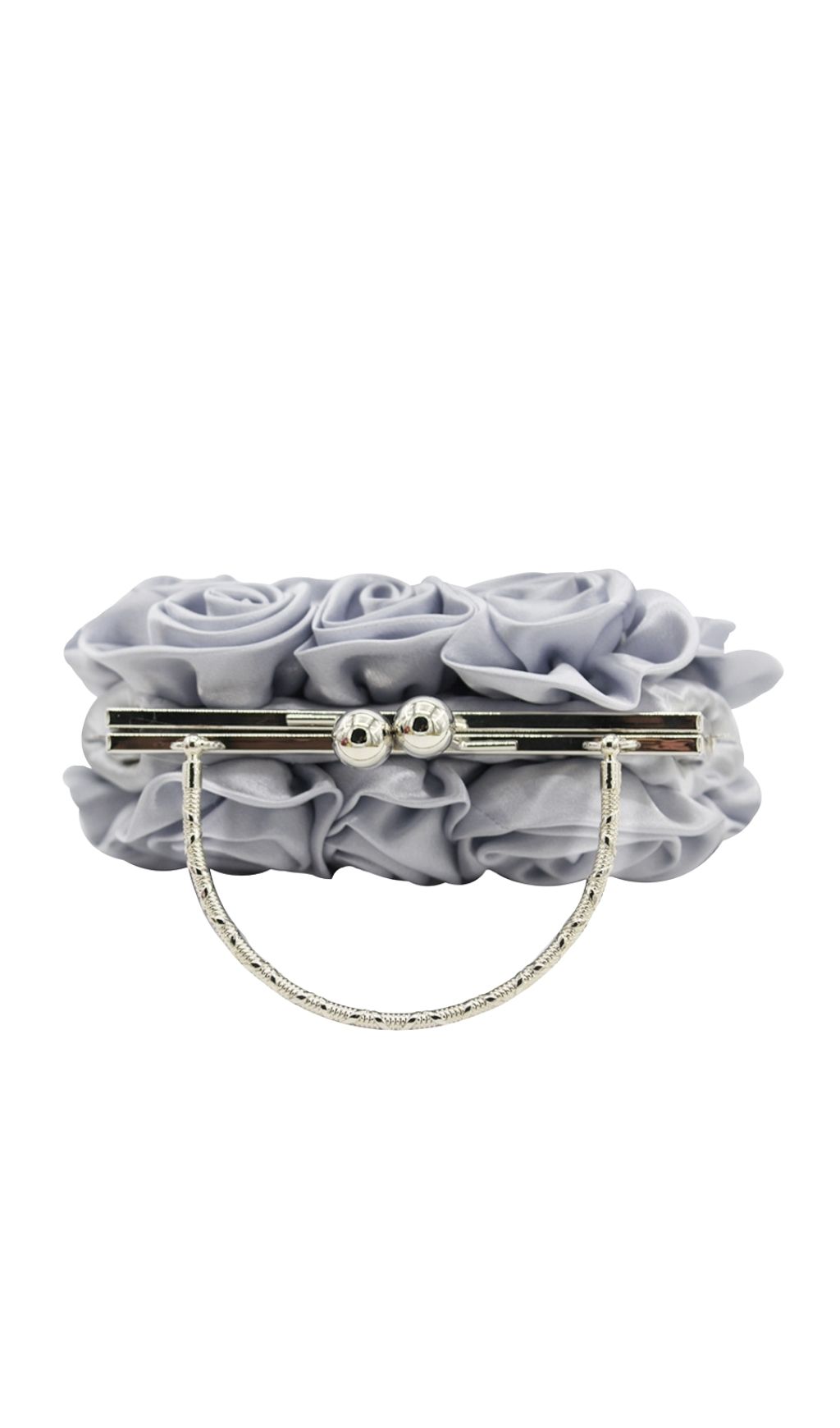 Fashionslee Women Adahy Flower Satin Bag In Silver