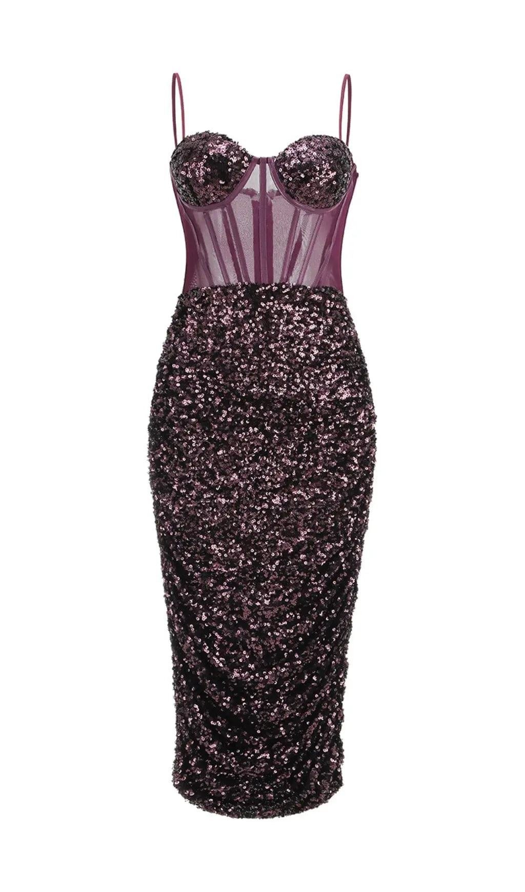 0eba9b4809986f892b9fbd7db81d63a4.jpeg Fashionslee Women Sequin Corset Midi Dress In Wine