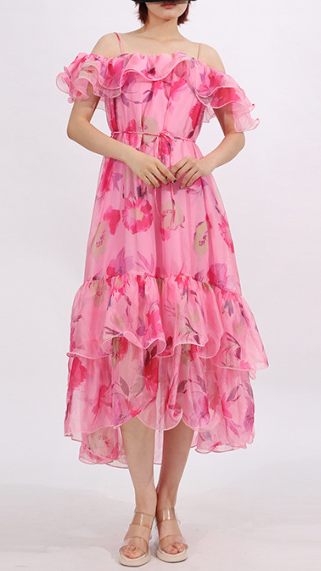 0f0ff3a3369247e42450ffdd91d2f26e.jpg Fashionslee Women Flora Pink Printed Midi Dress