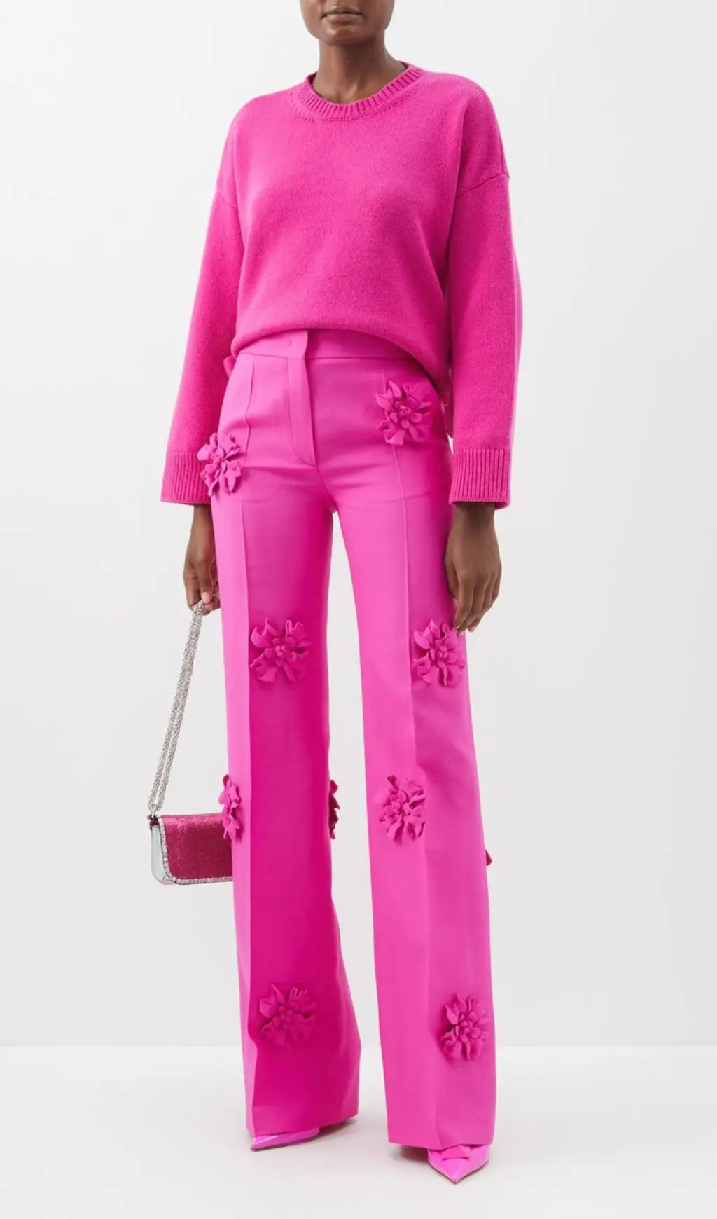 0f6cbe5ecf43bf1afb4ad0b20d4e07ff.jpeg Fashionslee Women Acedia Pink Stereo Flower Mid-Rise Pants