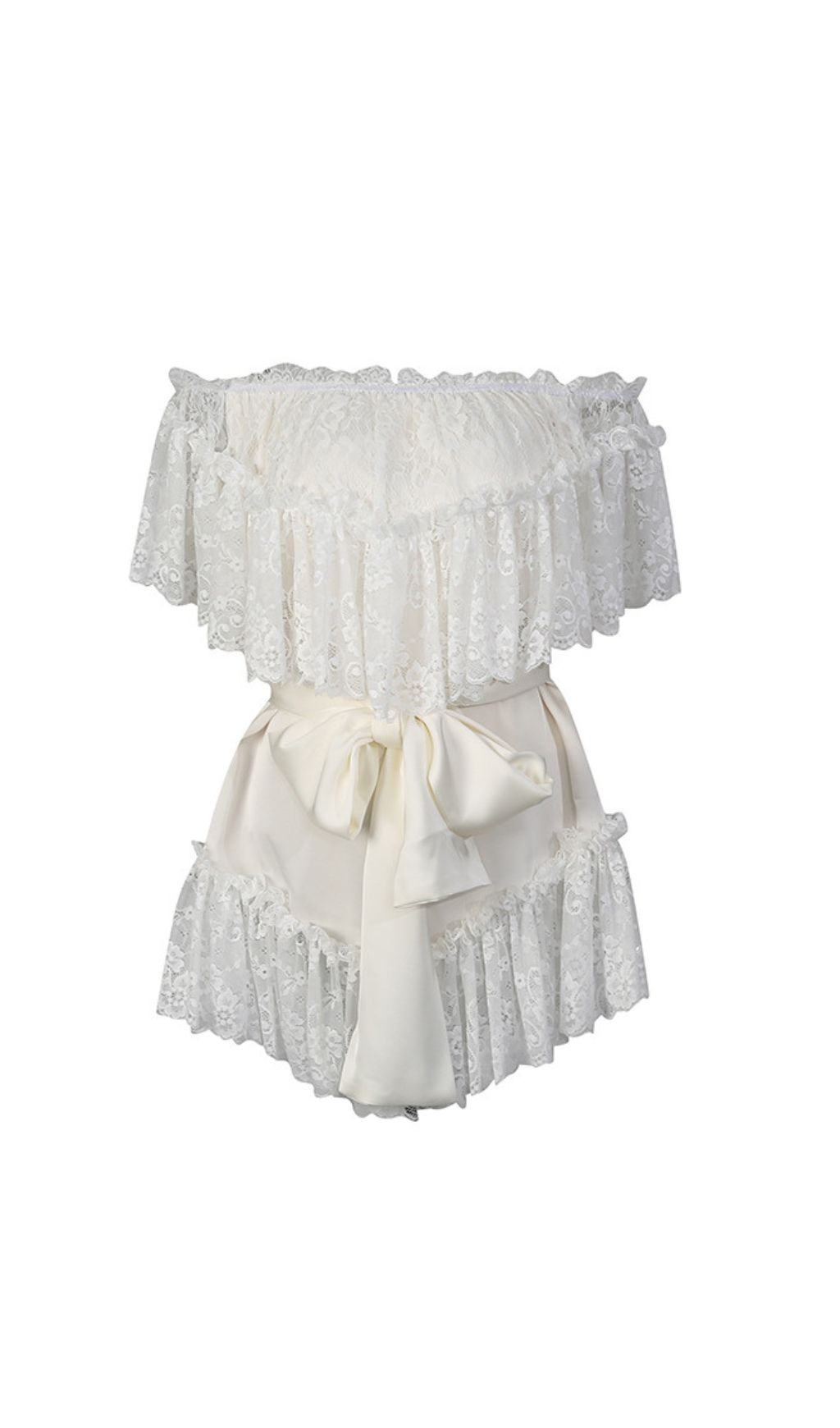 Fashionslee Women Basye Off Shoulder Lace Mini Dress