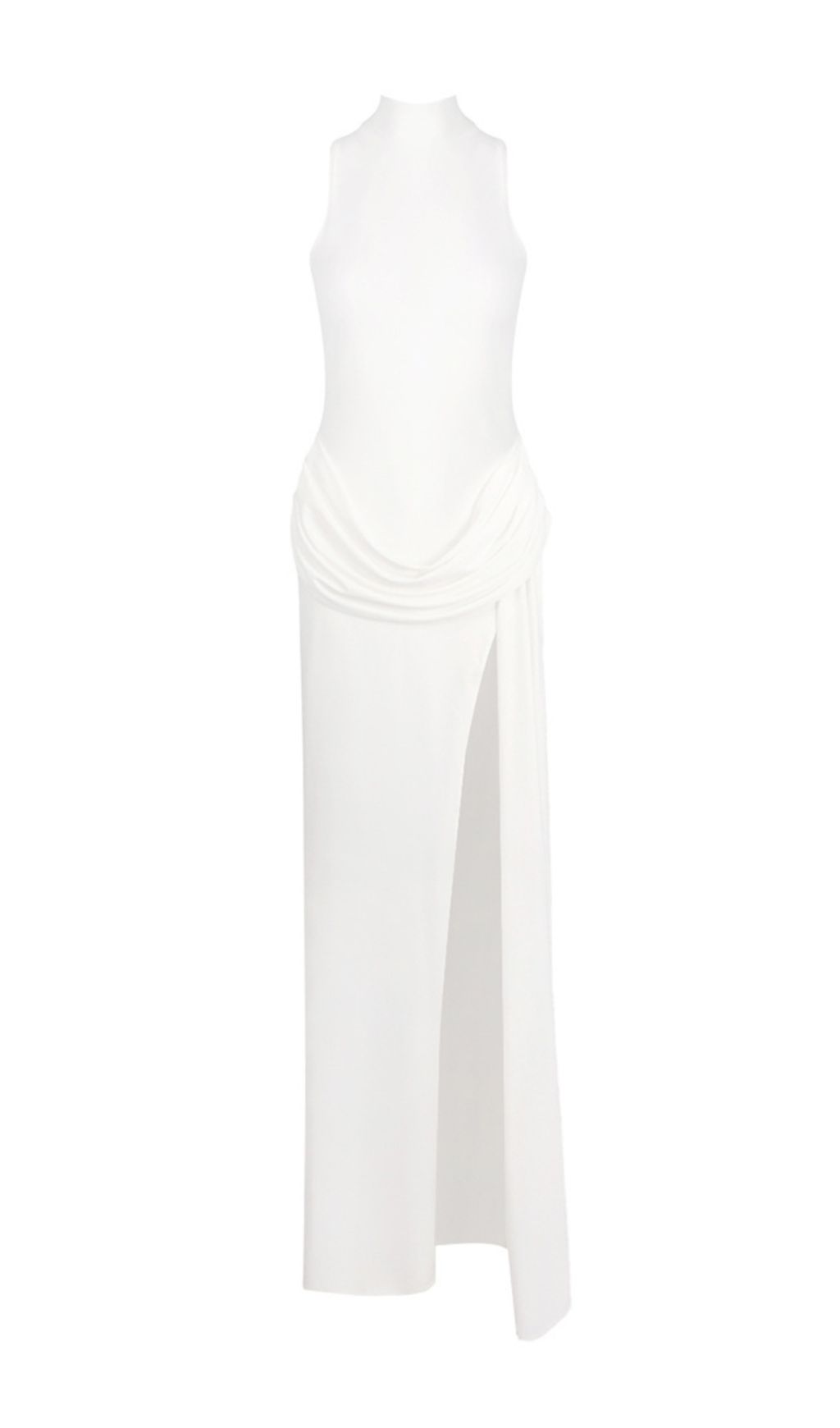 0f8f6e89b61f0b89addc4070b4fdf334.jpg Fashionslee Women Gryta White Halter Ruched Maxi Dress
