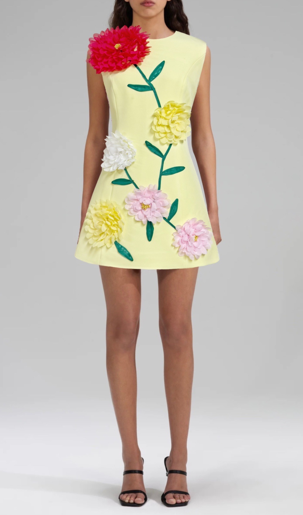 Fashionslee Women Erica Yellow Flower Mini Dress