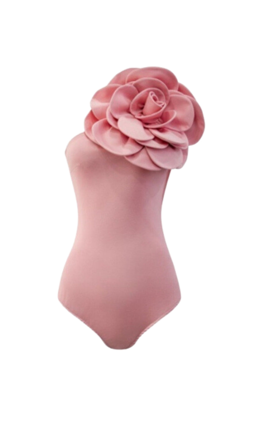 Fashionslee Women Exaggerated 3D Flower Bodysuit In Pink