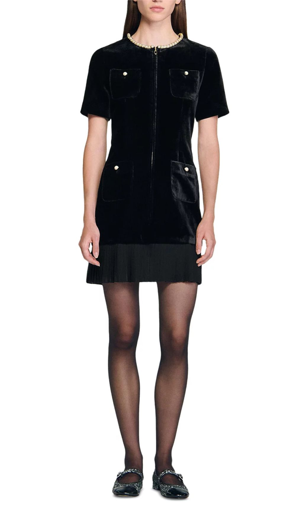 Fashionslee Women Short Velvet Dress