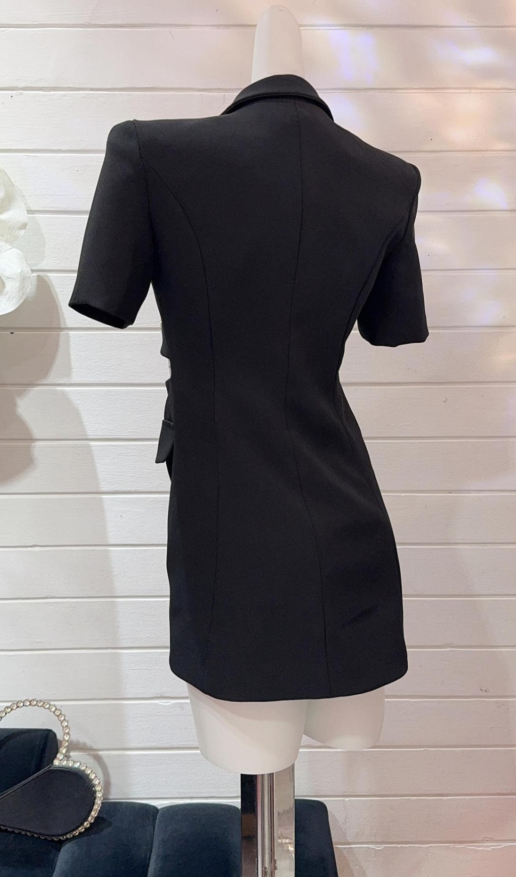 101cf180c82296fb6b5c2a58207b399f.png Fashionslee Women Farida Black Diamante Bow Mini Blazer Dress
