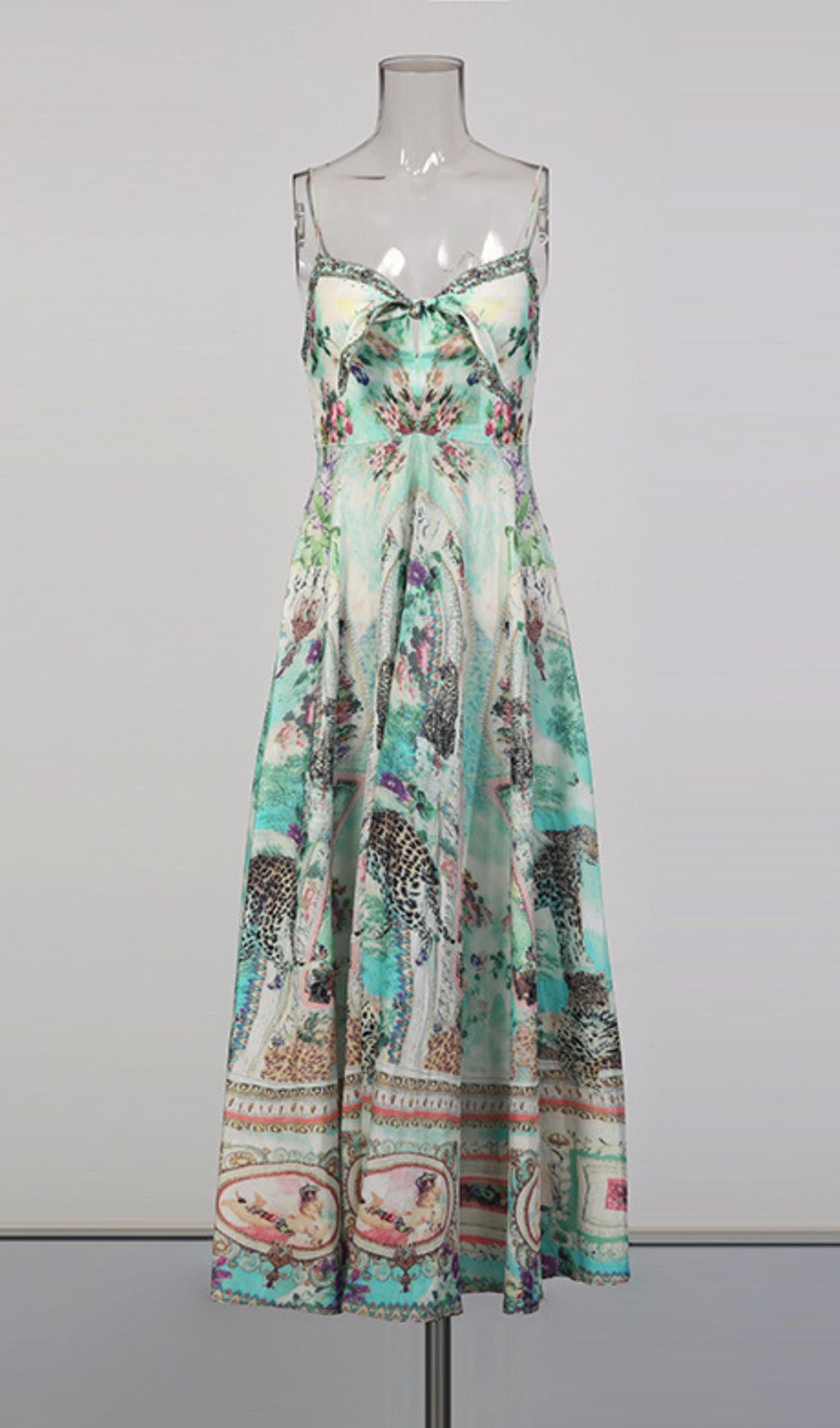 104ac02c558b467799cab02827f92468.jpg Fashionslee Women Juda Green Strappy Printed Maxi Dress