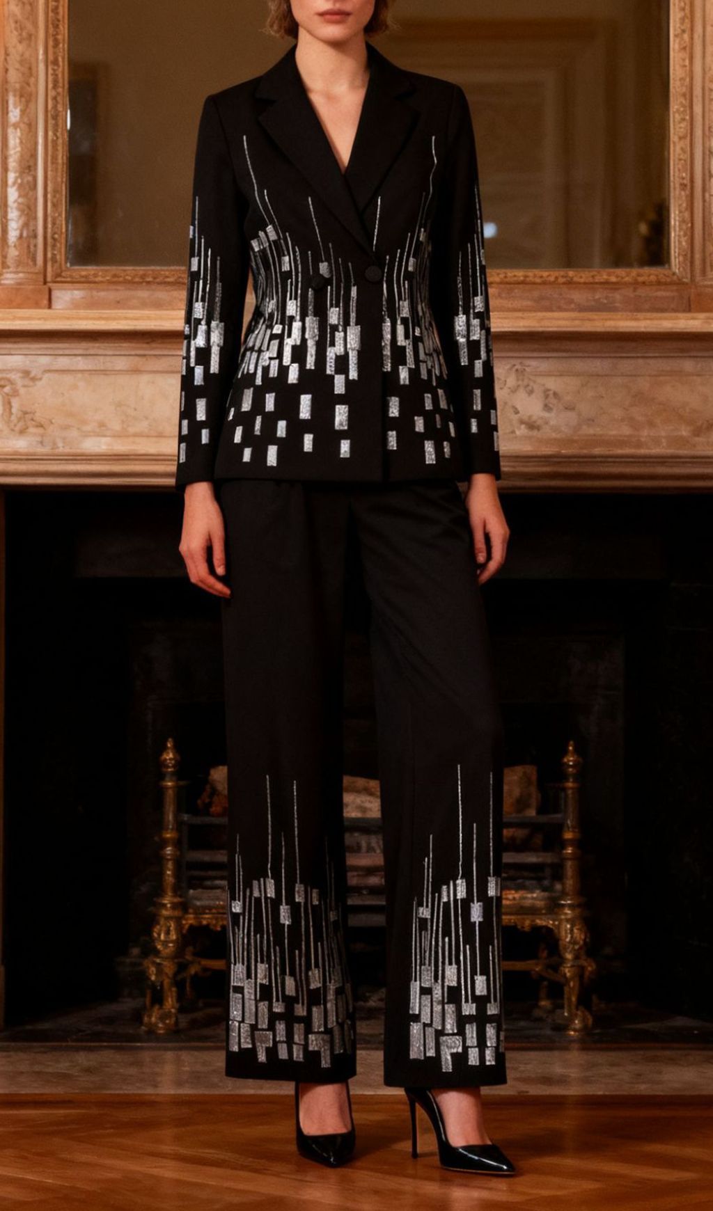 105ac9c876fc9068f771508b1f15100c.jpg Fashionslee Women Idalis Sequin Blazer & Pants Set