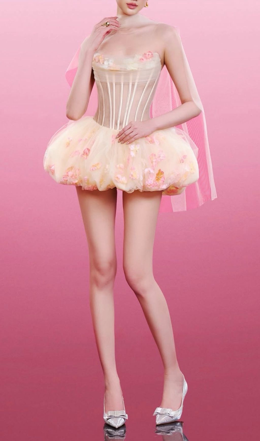 1062b853c466f3bfe336d4da1cec78f7.jpg Fashionslee Women Jess Strapless Corset Flower Mini Dress
