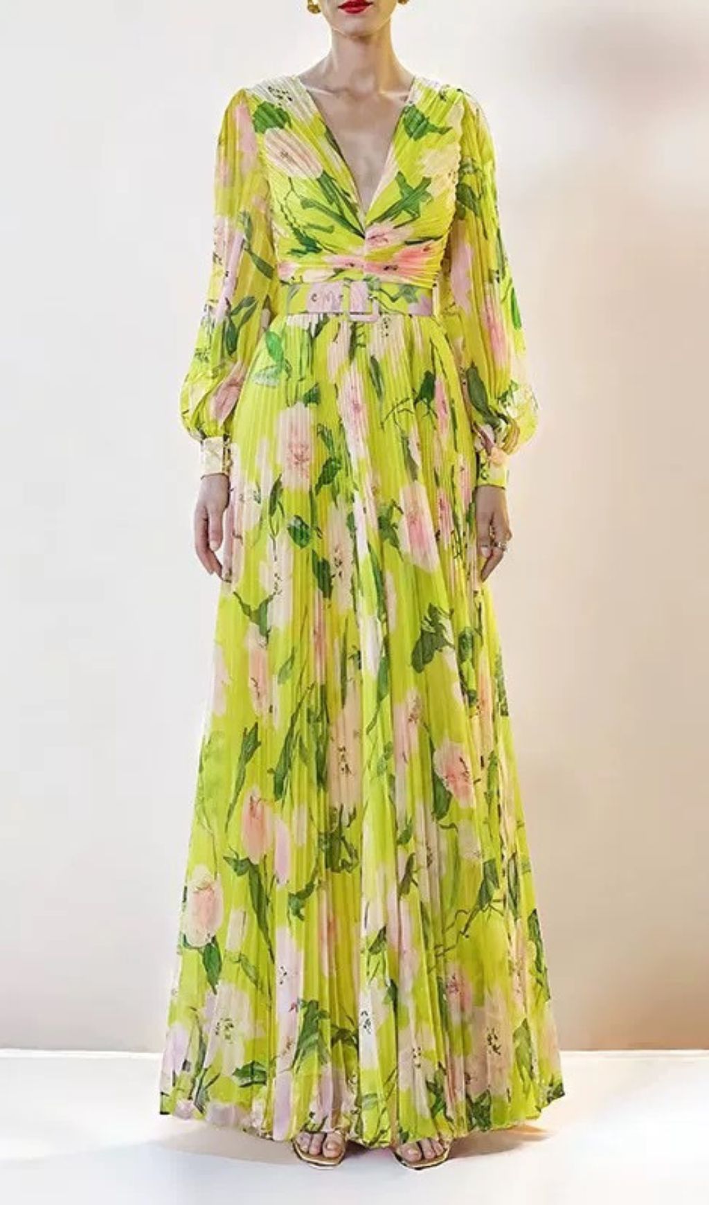 Fashionslee Women Frigg Floral Printed Long Sleeve Maxi Dress