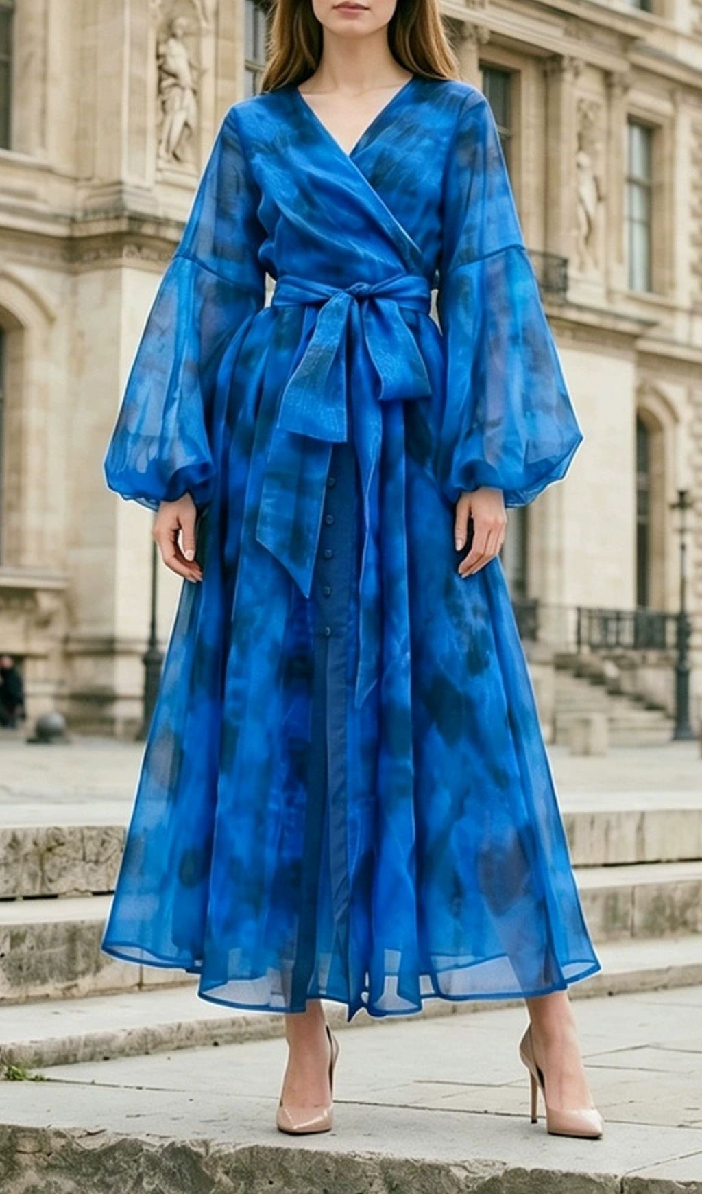 Fashionslee Women Kotoyo Tie-Dye Long Sleeve Maxi Dress