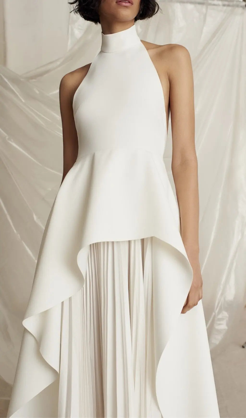 TRENDING WHITE BANDAGE HALTER MAXI DRESS - OWNCI TRENDING WHITE BANDAGE HALTER MAXI DRESS - OWNCI