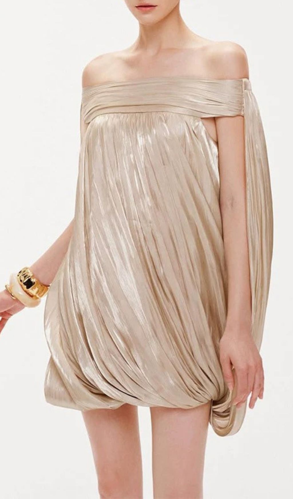 113e217dcadee3ae940be9090acfab5b.jpg Fashionslee Women Karimah Off-Shoulder Pleated Mini Dress