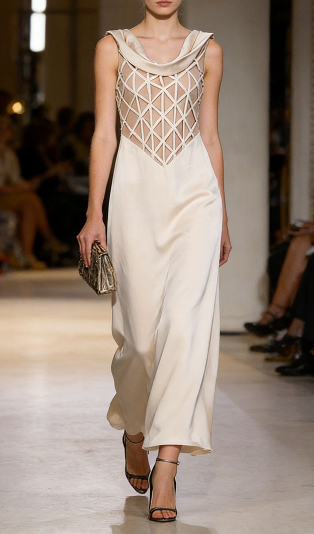 Fashionslee Women Keyra Champagne Sleeveless Maxi Dress
