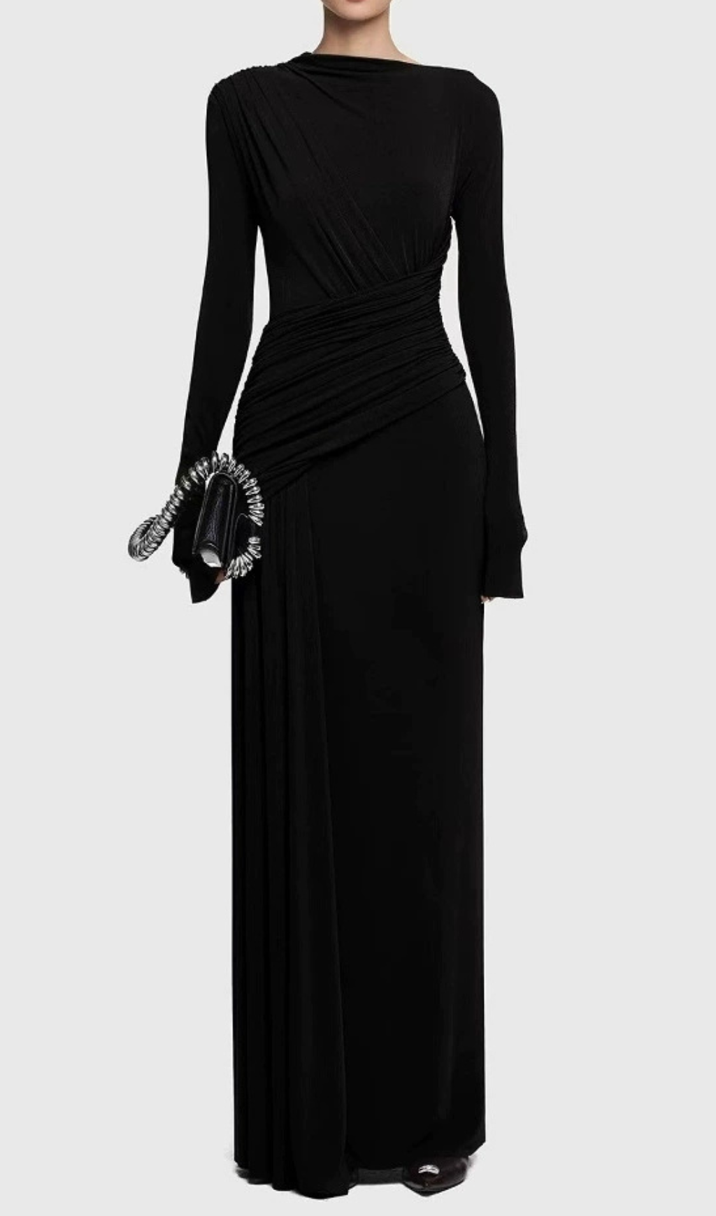 11c1bb6e6dc575a4f098ef792bfd6193.png Fashionslee Women Haruka Long Sleeve Ruched Maxi Dress