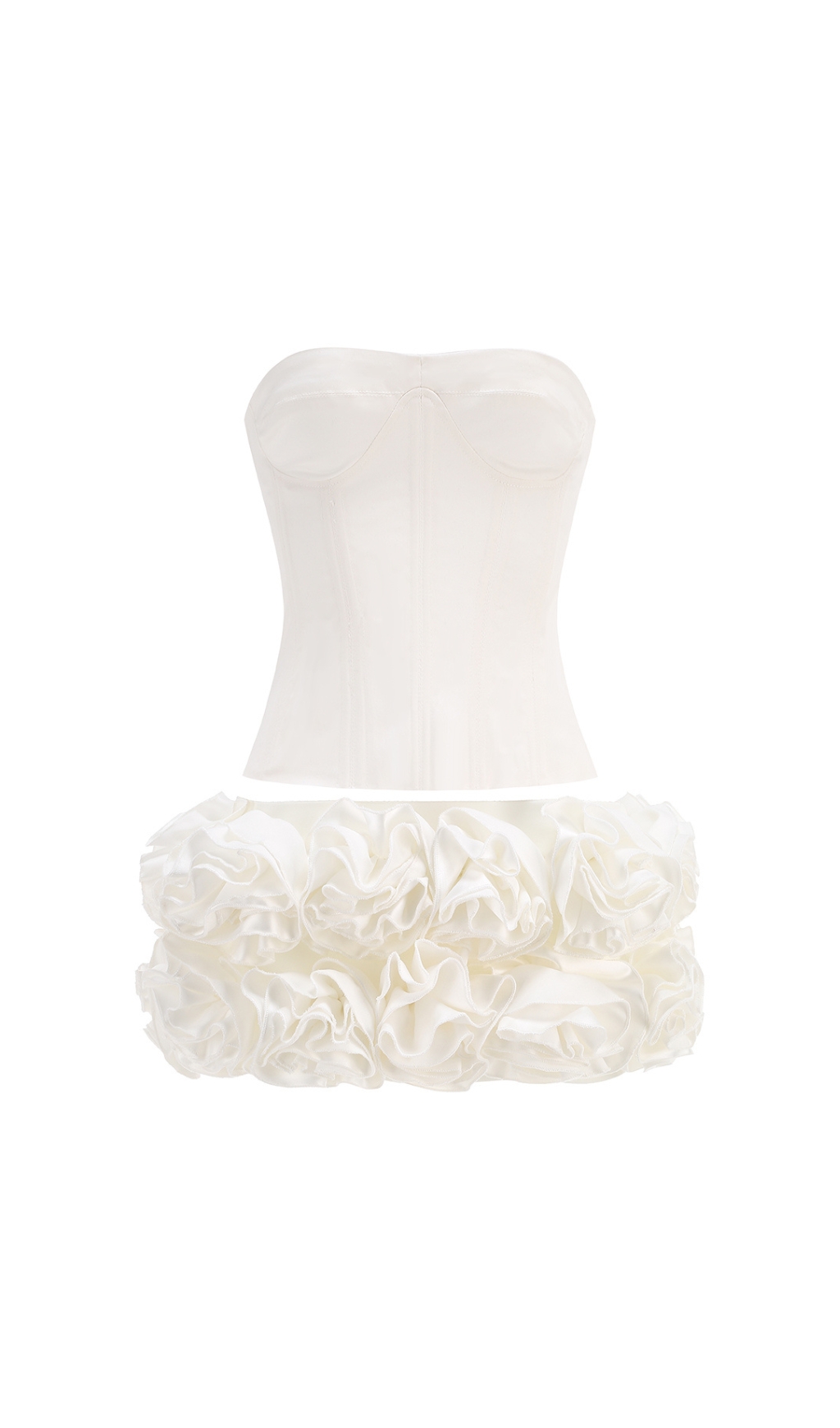 11d4c77663b158955fd03f62983c18fa.jpg Fashionslee Women Clegg White Corset Flower Two-Piece Set