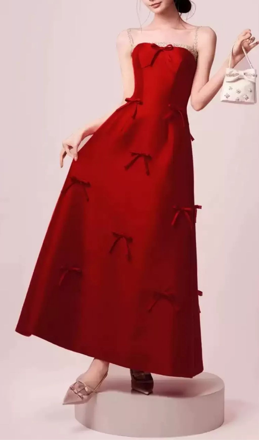 11d92dcf8eb1bc77e3c840fe1acd3404.jpg Fashionslee Women Kiara Red Strappy Bow Maxi Dress