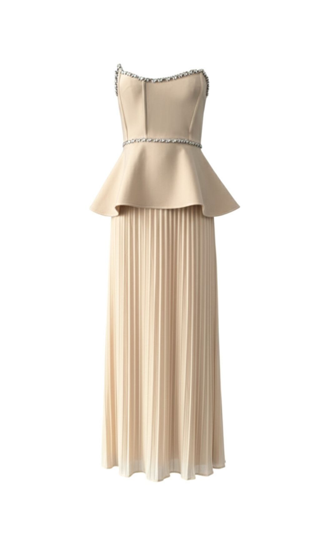 11dd03f31e3cc81d9119e0a238dfc7e8.jpg Fashionslee Women Khaleesi Strapless Diamante Pleated Maxi Dress