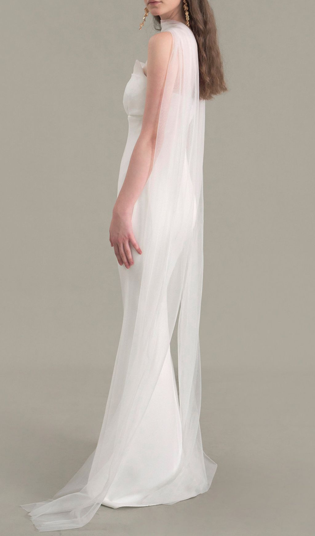 Fashionslee Women Jalene White Mesh Wedding Dress