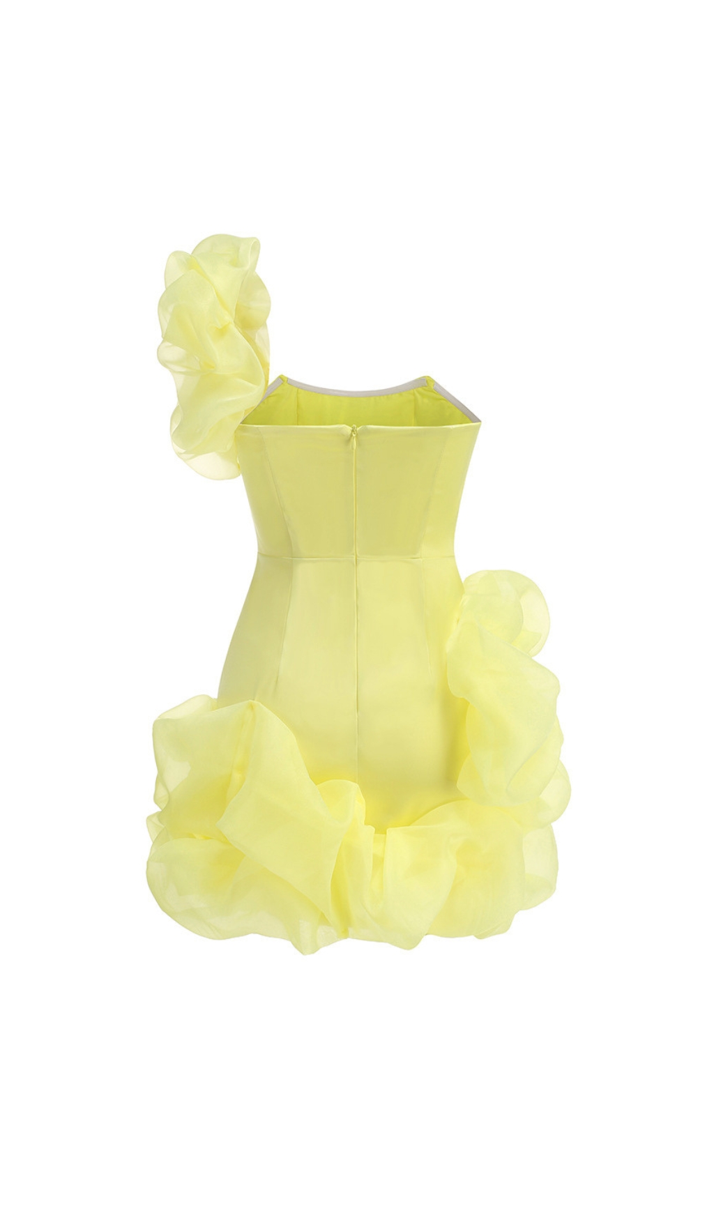 Fashionslee Women Drika Yellow One-Shoulder Mini Dress