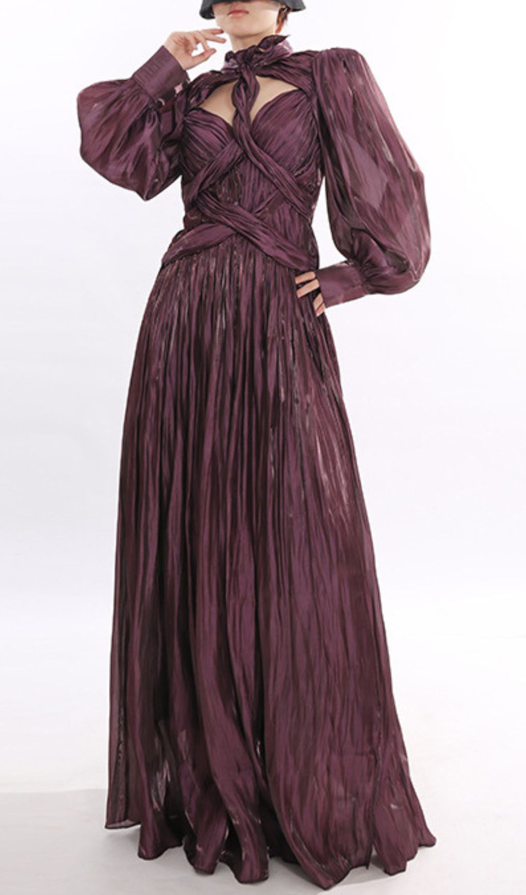 125aa88f3224eaded95712168e4acaf0.jpg Fashionslee Women Bauer Balloon Sleeve Twisted Maxi Dress