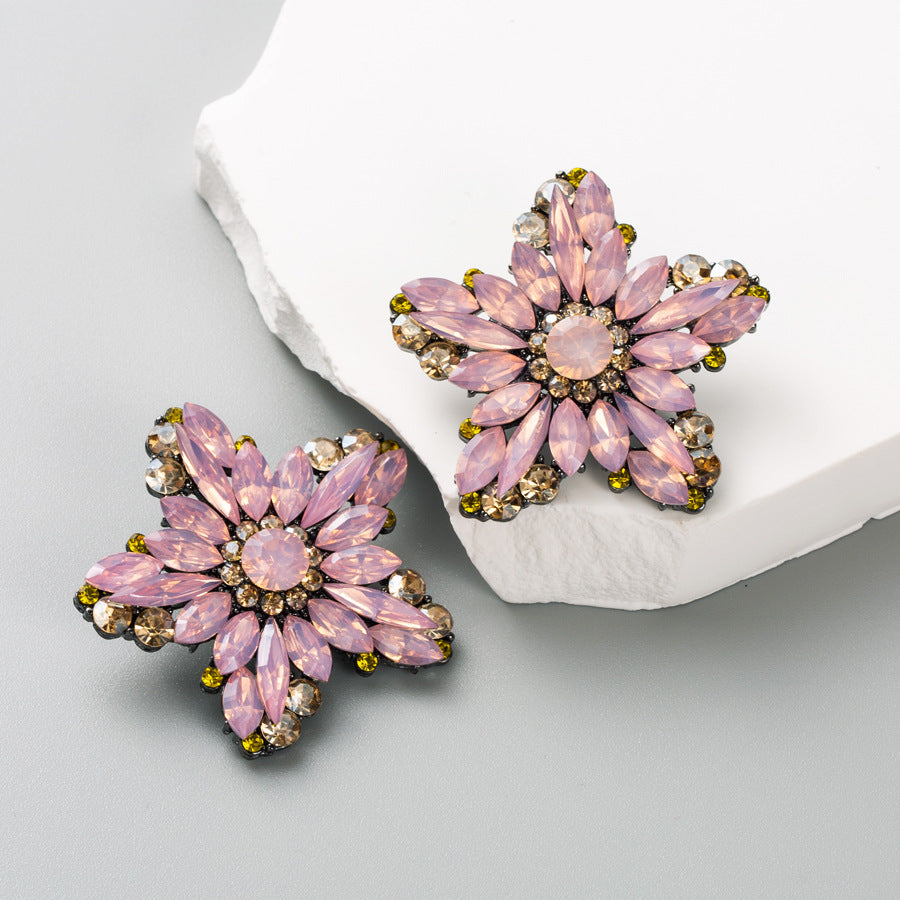 1277e227f23e5caf3f487edd6ec2cfff.jpeg Fashionslee Women Anwar Flower Rhinestone Earrings