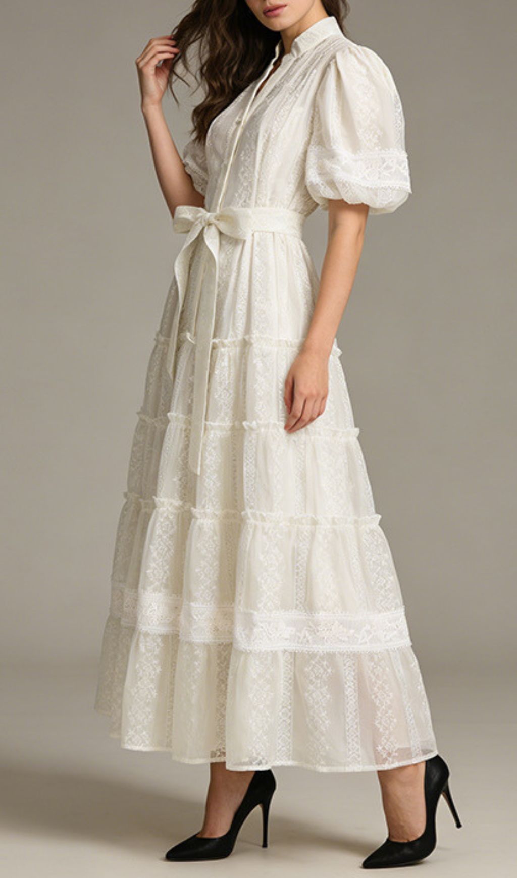 Fashionslee Women Jad Puff-Sleeve Maxi Dress
