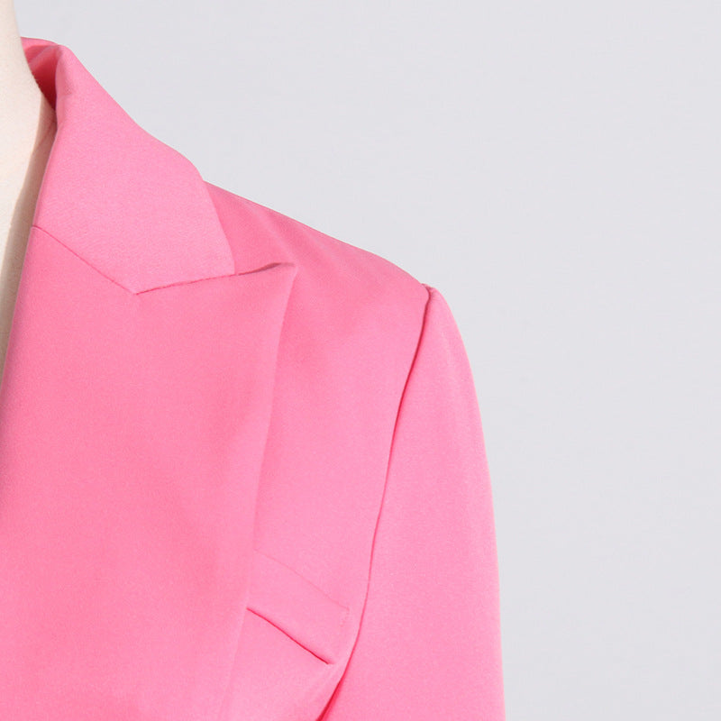 TRENDING PINK CUTOUT BLAZER SUIT - OWNCI