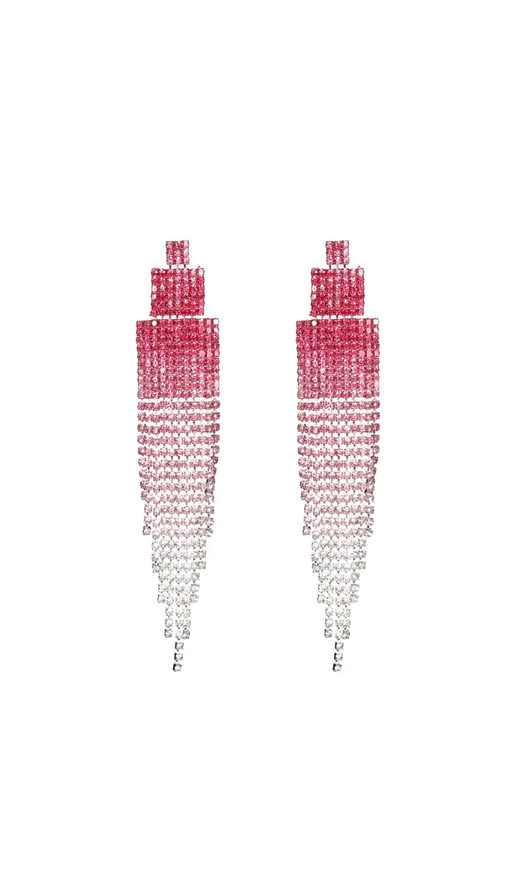 TRENDING RHINESTONE TASSEL DROP EARRINGS - OWNCI