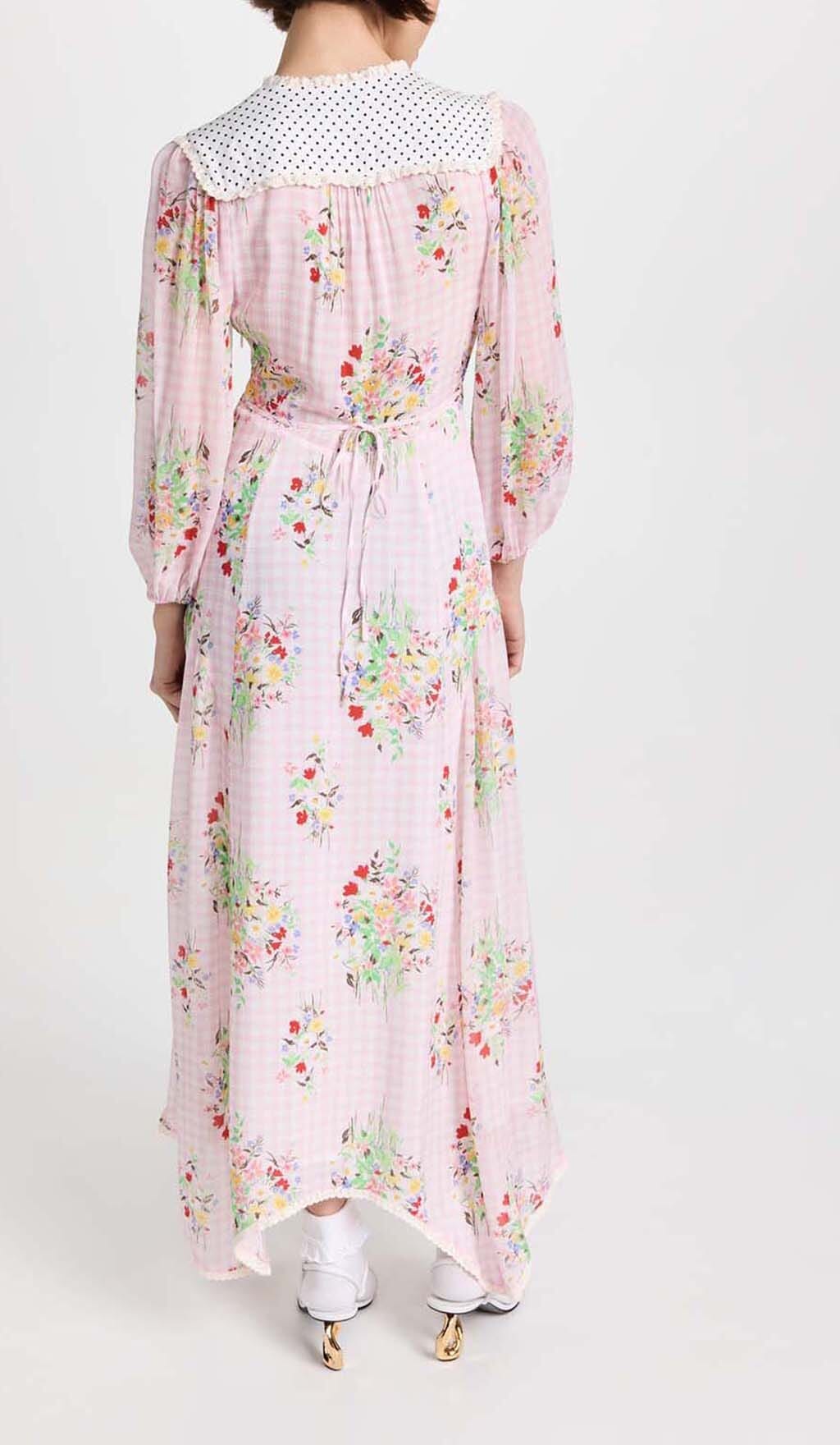 Fashionslee Women Floral Print Maxi Dress In Pink