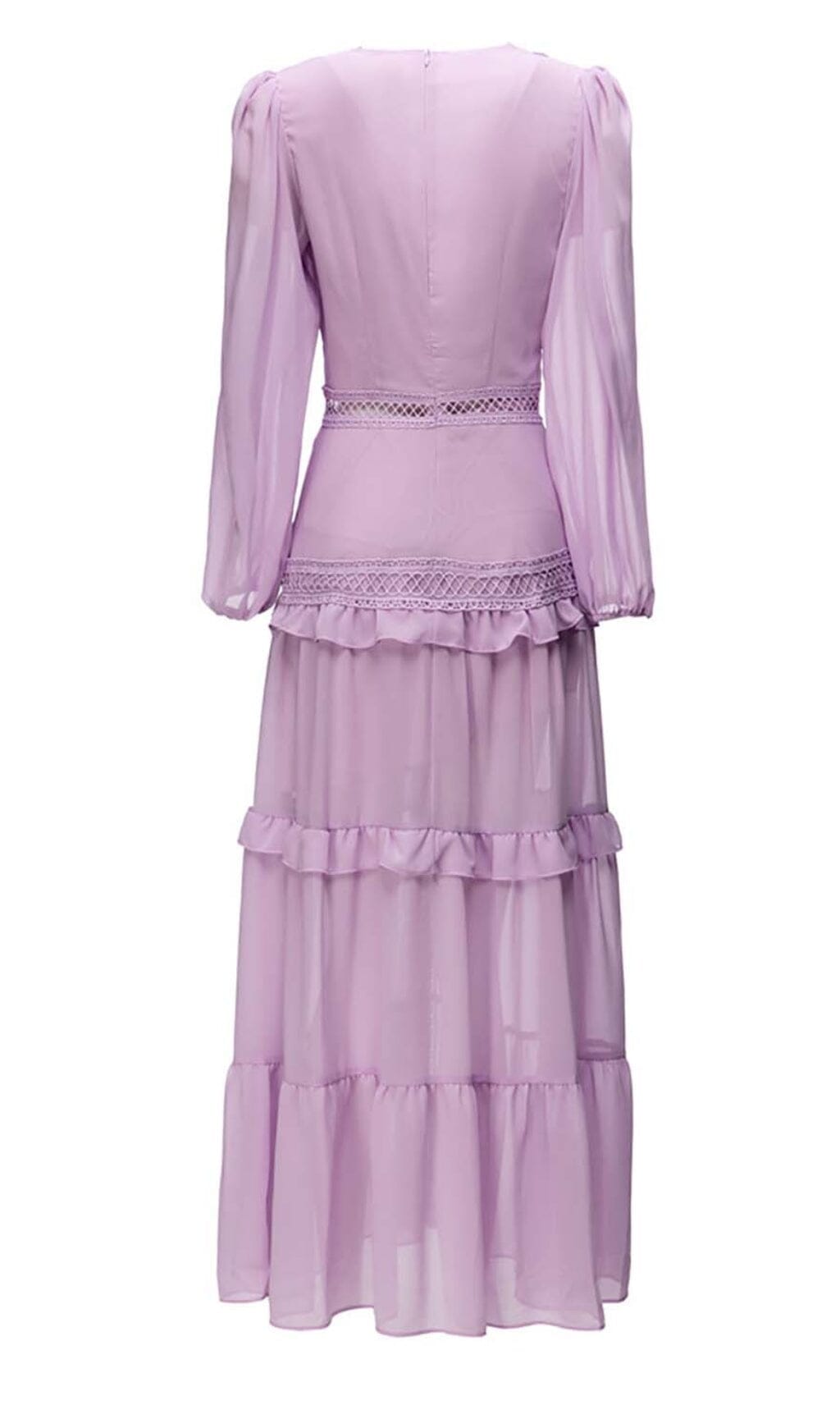 12ab230685b54d3f5456e1697cc33e13.jpeg Fashionslee Women Long Sleeve Ruffle Maxi Dress In Lilac