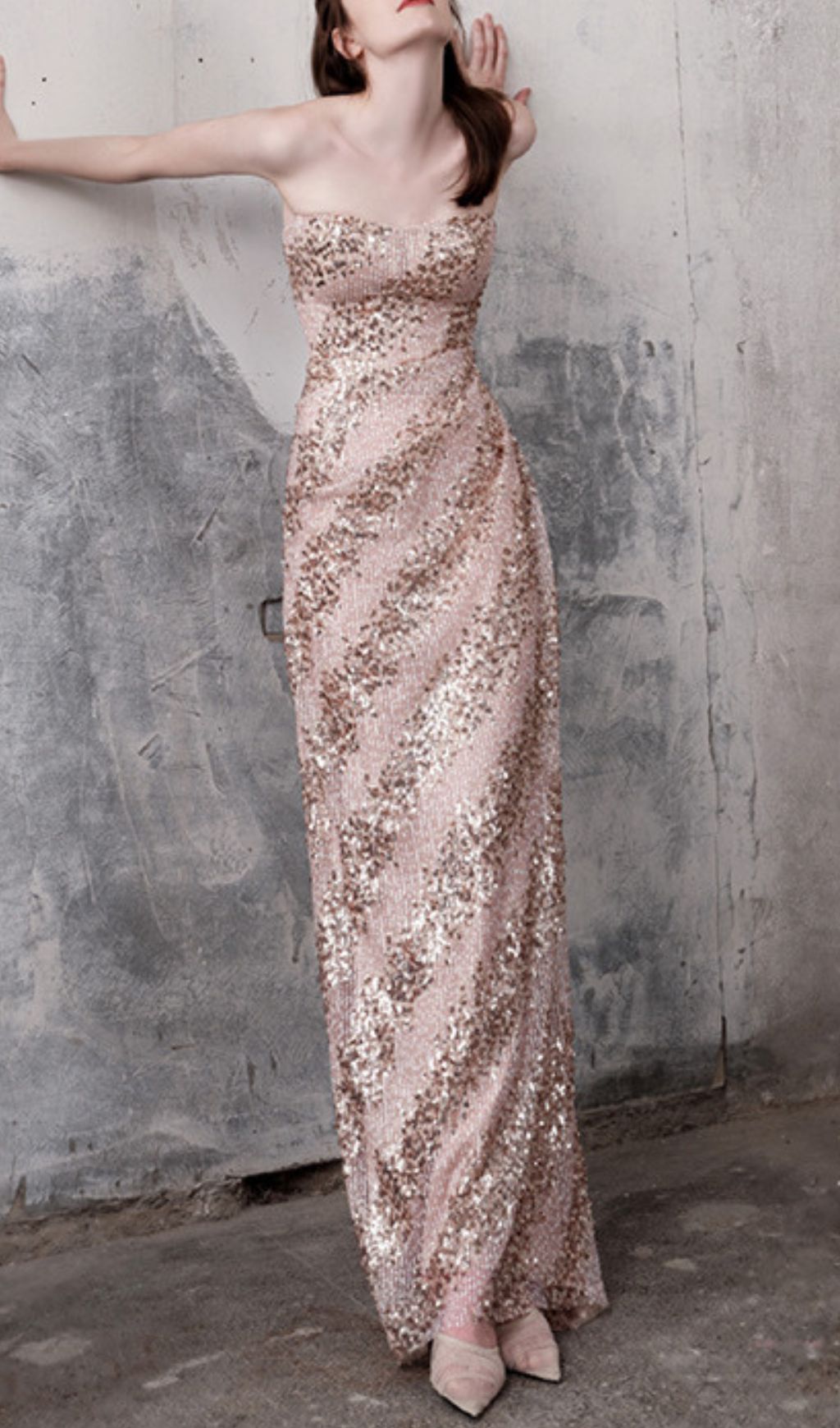 132f15e1468533f0487fa85bb795adad.jpg Fashionslee Women Janya Strapless Sequin Maxi Dress