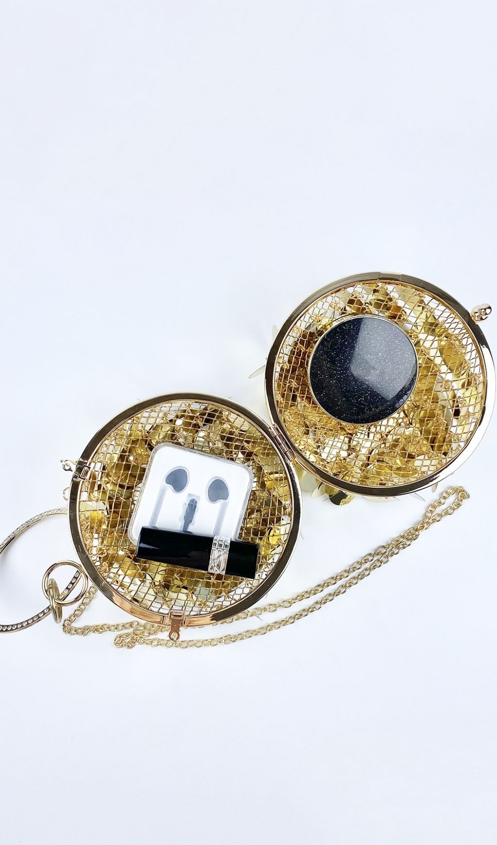 Fashionslee Women Adaiba Gold Ball Sequin Bag