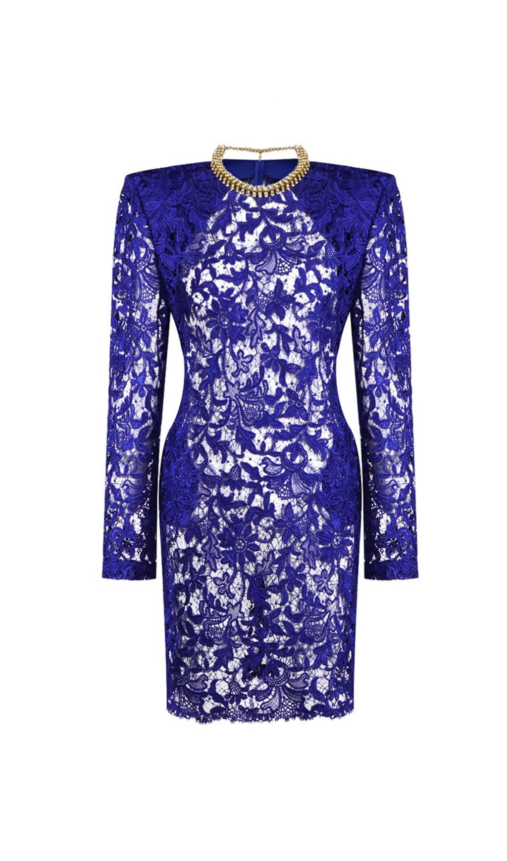 Fashionslee Women Hermia Blue Long Sleeve Mini Dress