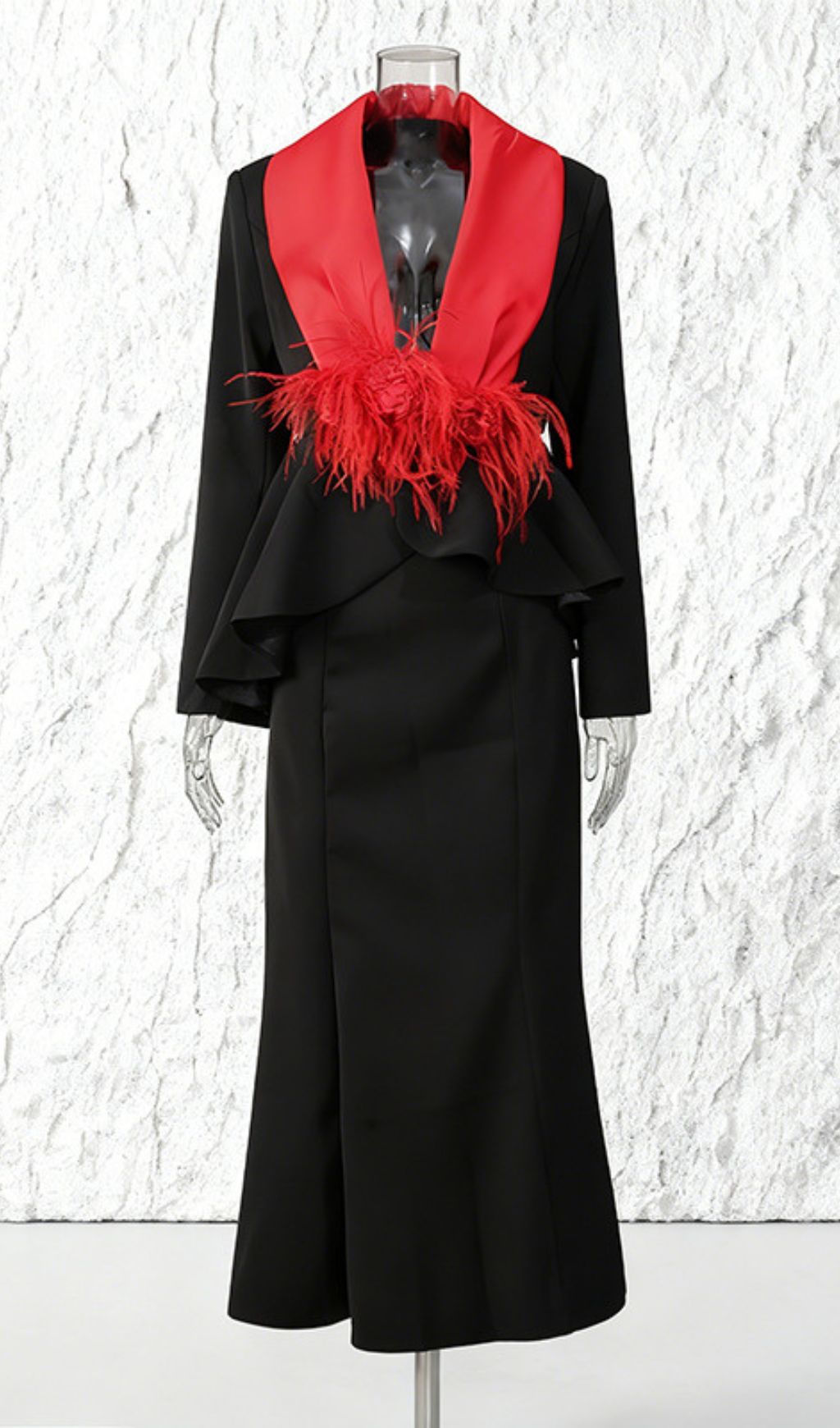 Fashionslee Women Janiya Black Flower Decor Two-Piece Set