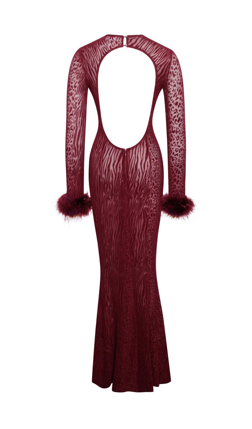 VINTAGE MESH FEATHER MAXI DRESS - OWNCI VINTAGE MESH FEATHER MAXI DRESS - OWNCI
